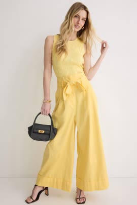 Adam Lippes x RTR Tie Waist Wide Leg Pants