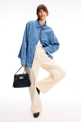 AGOLDE Ecru Low Slung Baggy Jeans