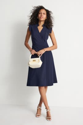 Black Halo Bruna Faux-Wrap Dress