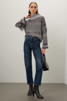 Club Monaco Fringe Turtleneck Sweater