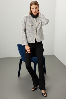 Derek Lam 10 Crosby x RTR Tweed Grey Jacket