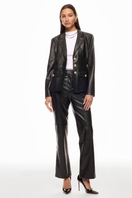 Derek Lam 10 Crosby x RTR Waist Detail Faux Leather Jacket