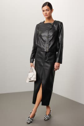 Esteban Cortazar x RTR Collarless Leather Jacket
