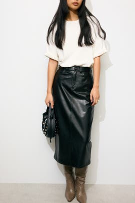 7 For All Mankind Vegan Leather Skirt