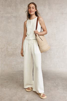 French Connection Birdie Linen Wide Leg Trouser