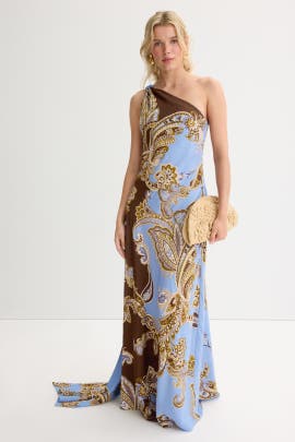 Hemant & Nandita One Shoulder Long Dress