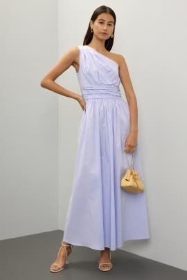 Saunders x RTR One Shoulder Poplin Dress