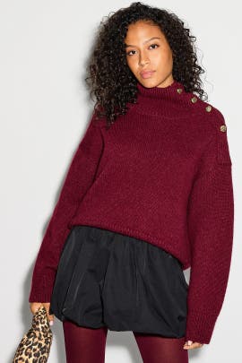kate spade new york Turtleneck With Bauble Buttons