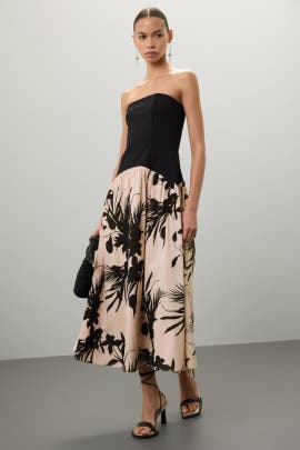 Love, Whit by Whitney Port Strapless Drop Waist Dress