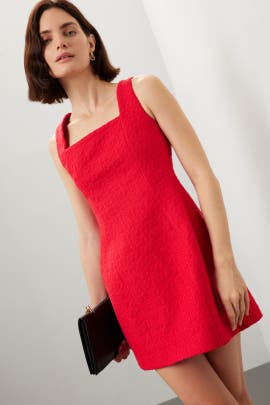 Maje Red Tweed Mini Dress