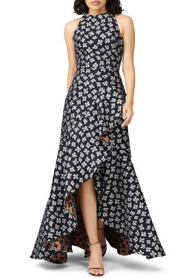ML Monique Lhuillier Sleeveless Floral Gown