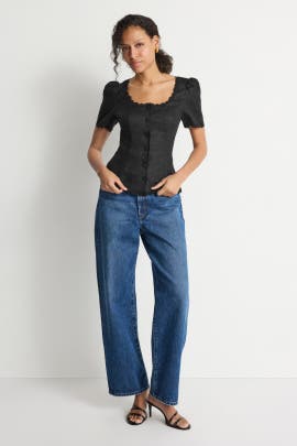 Reformation Anabella Linen Top