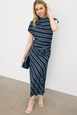 Reiss Dillon Striped Midi Dress