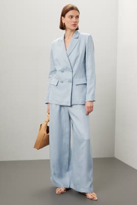 Rosetta Getty x RTR Blue Wide Leg Trousers