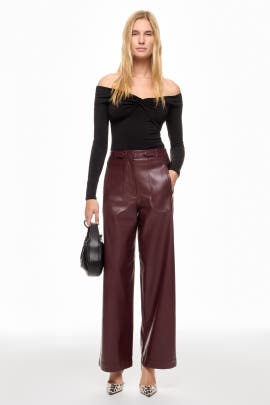 Ronny Kobo x RTR Faux Leather Wide Leg Pants