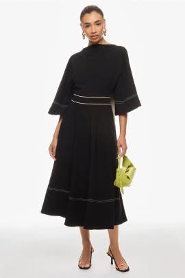 Roksanda x RTR Short Sleeve Back Tie Midi Dress