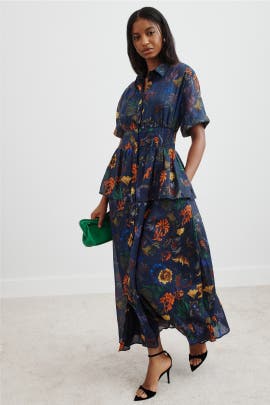 Rosie Assoulin Blue Boogie Woogie Bugle Boy Dress
