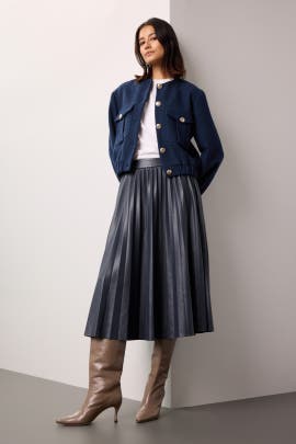 Scotch & Soda Faux Leather Midi Skirt