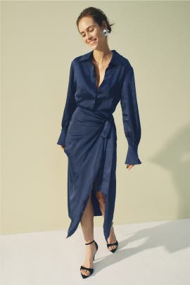 SIMKHAI x RTR Collared Wrap Dress