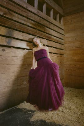 Zac Posen Pleated Tulle Couture Gown